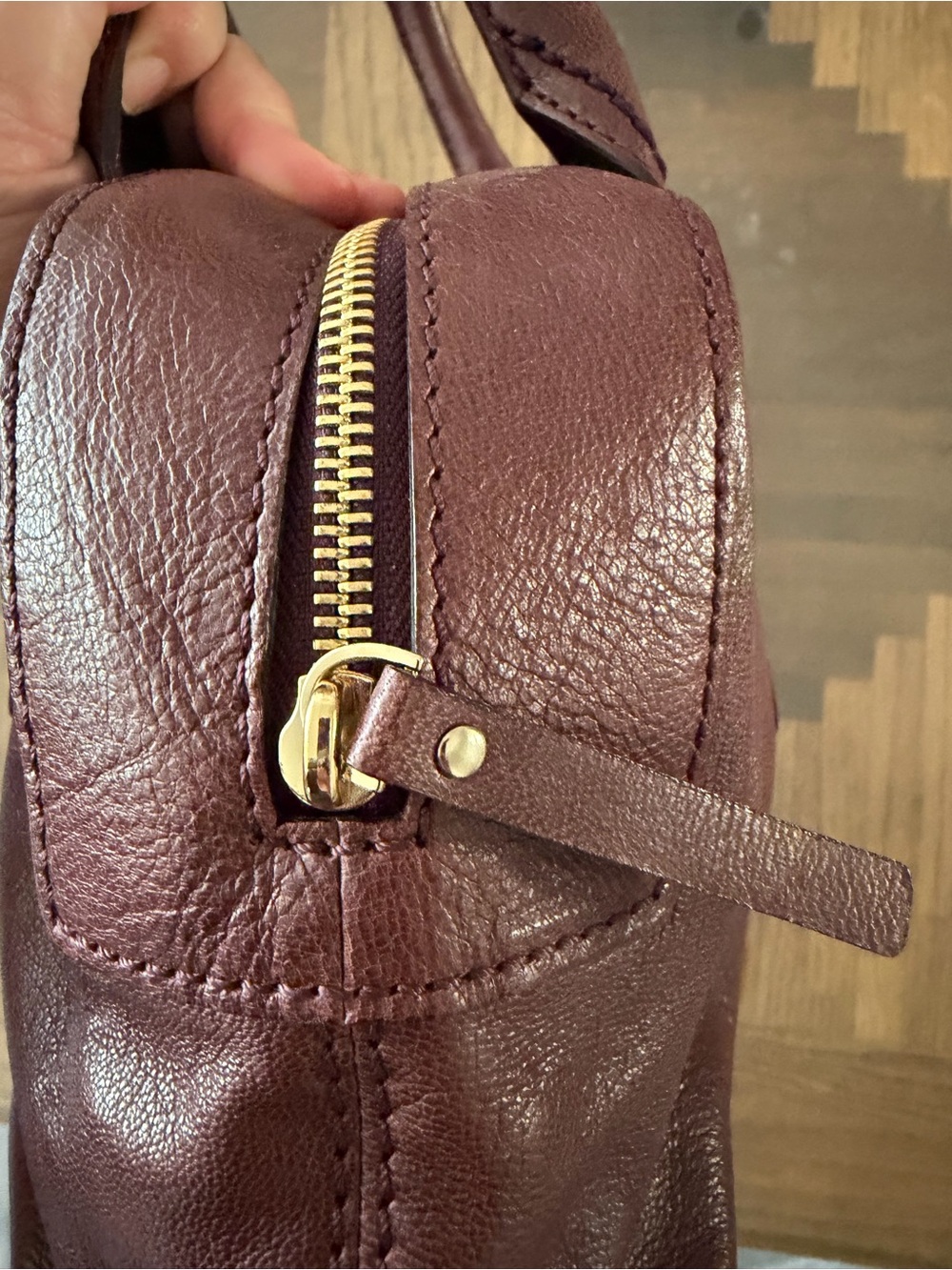 kate spade purple/eggplant leather satchel - Picture 6 of 8